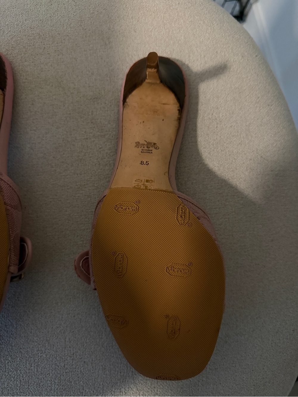 Coach Blush Pink Logo Jacquard Slide Mules with Gold Buckle - Picture 5 of 8